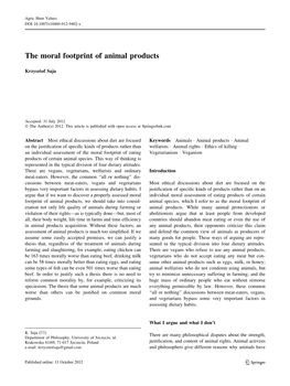 The Moral Footprint of Animal Products