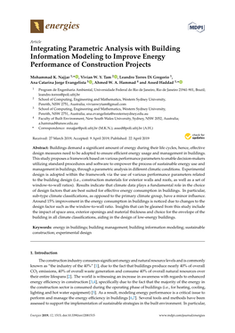 Integrating Parametric Analysis with Building Information Modeling to Improve Energy Performance of Construction Projects