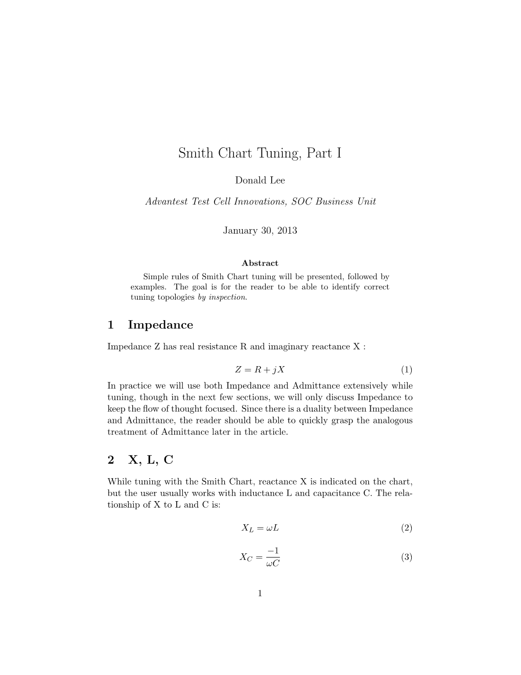 Smith Chart Tuning, Part I