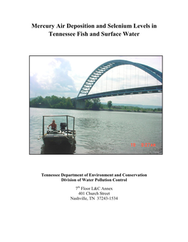 Mercury Air Deposition and Selenium Levels in Tennessee Fish and Surface Water