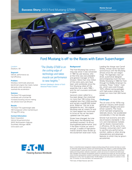 Ford Mustang Is Off to the Races with Eaton Supercharger