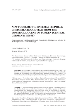 From the Lower Oligocene of Borken (Central Germany: Hesse)