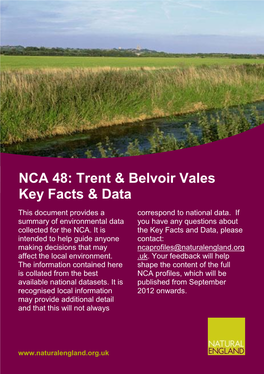 NCA 48: Trent & Belvoir Vales Key Facts & Data