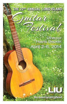 Guitar Festival Director Harris Becker April 2-6, 2014