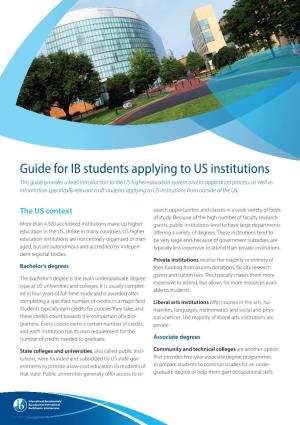 Guide for IB Students Applying to US Institutions