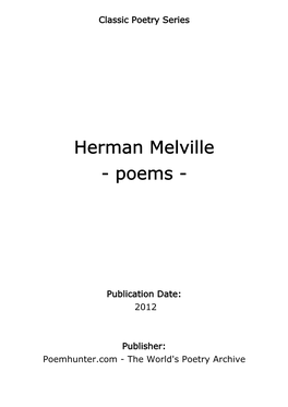 Herman Melville - Poems