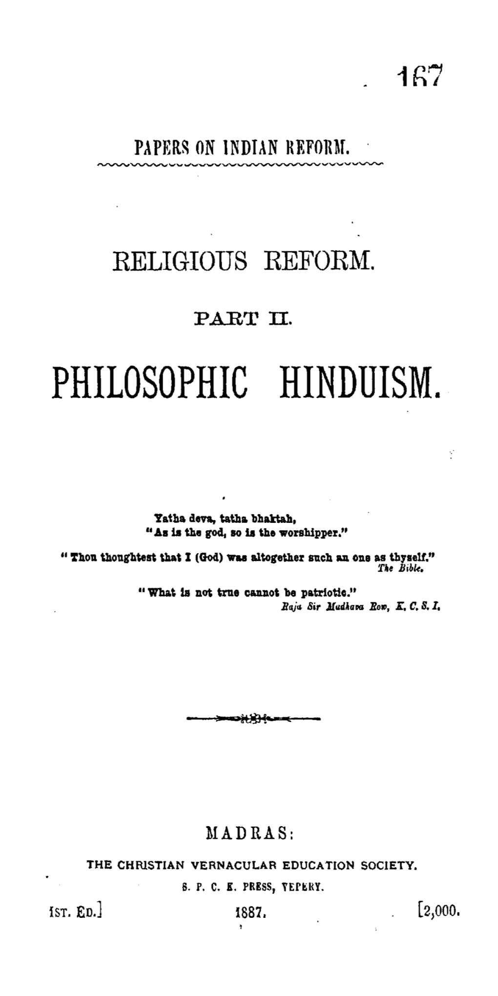 Philosophic Hinduism