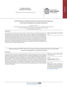 LA-ICP-MS Zircon U-Pb Dating of Early Jurassic Granite Basement in Chagan Area of the Northeast Guangdong and Its Geological Implications