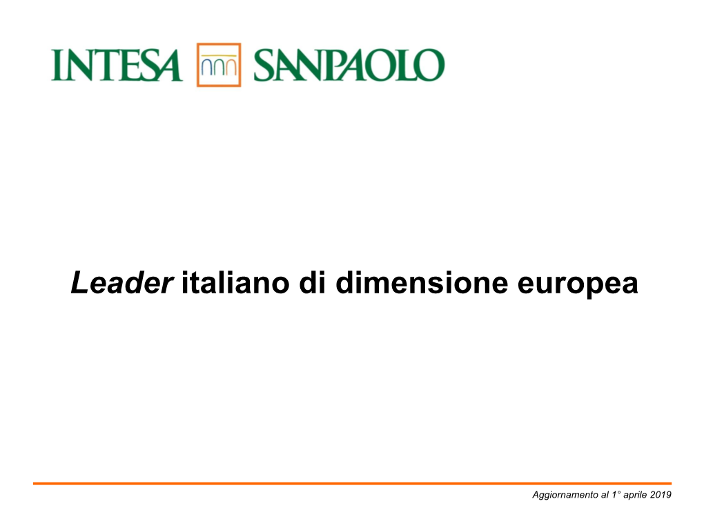 Leader Italiano Di Dimensione Europea