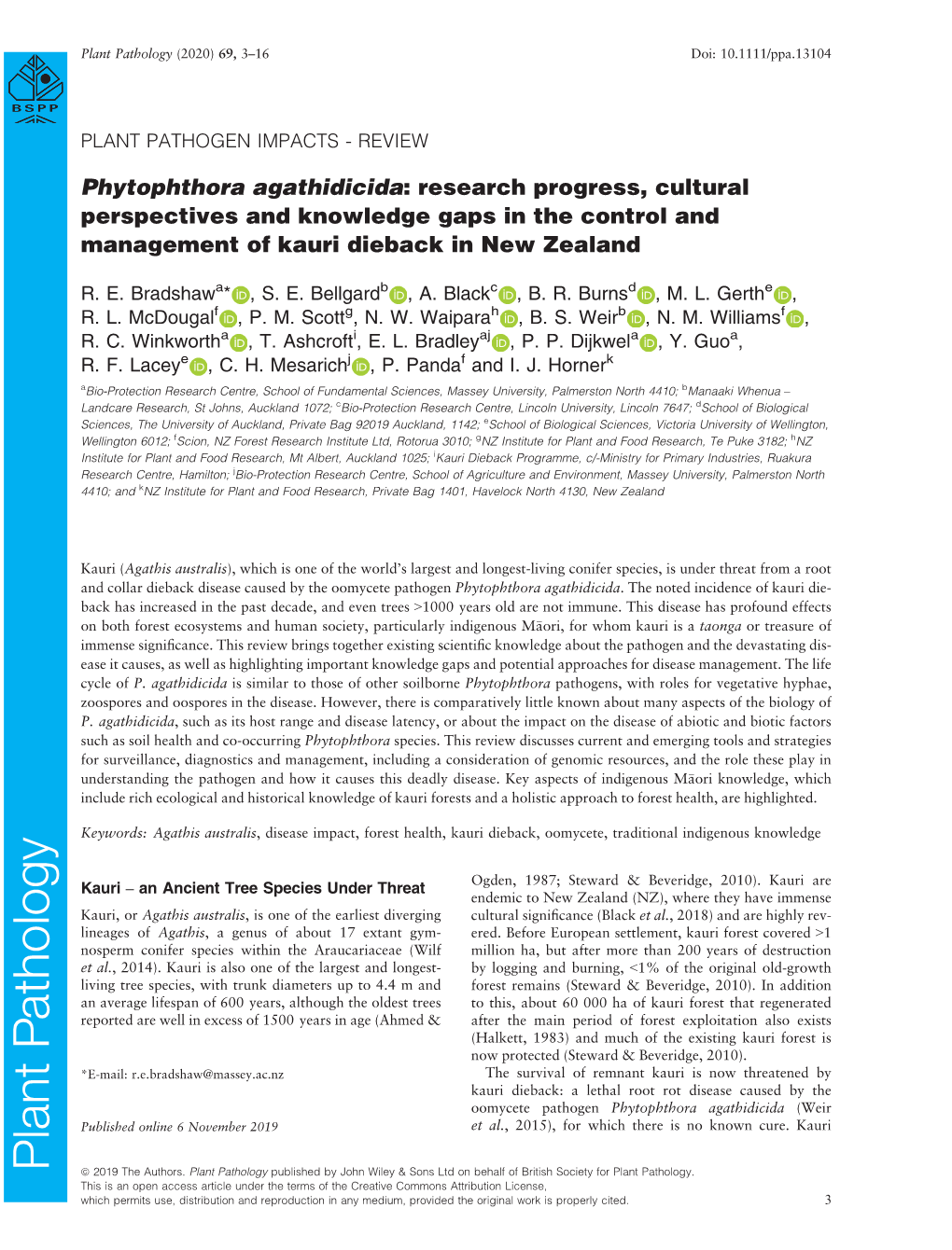 Plant Pathogen Impacts - Review