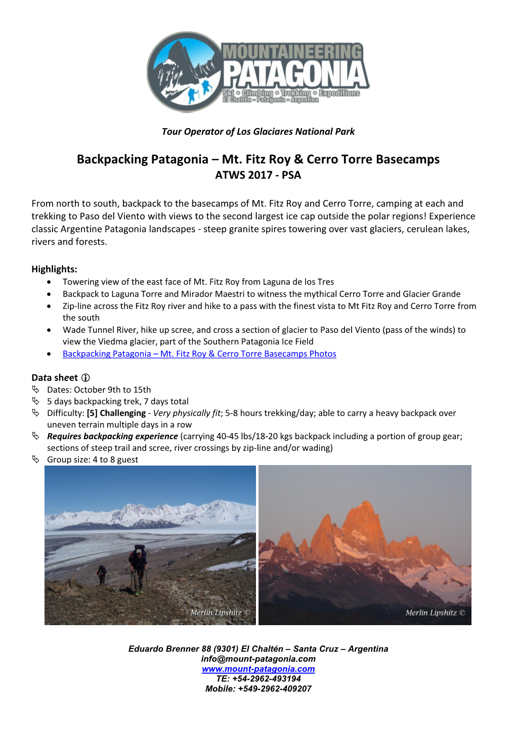 Backpacking Patagonia – Mt. Fitz Roy & Cerro Torre Basecamps