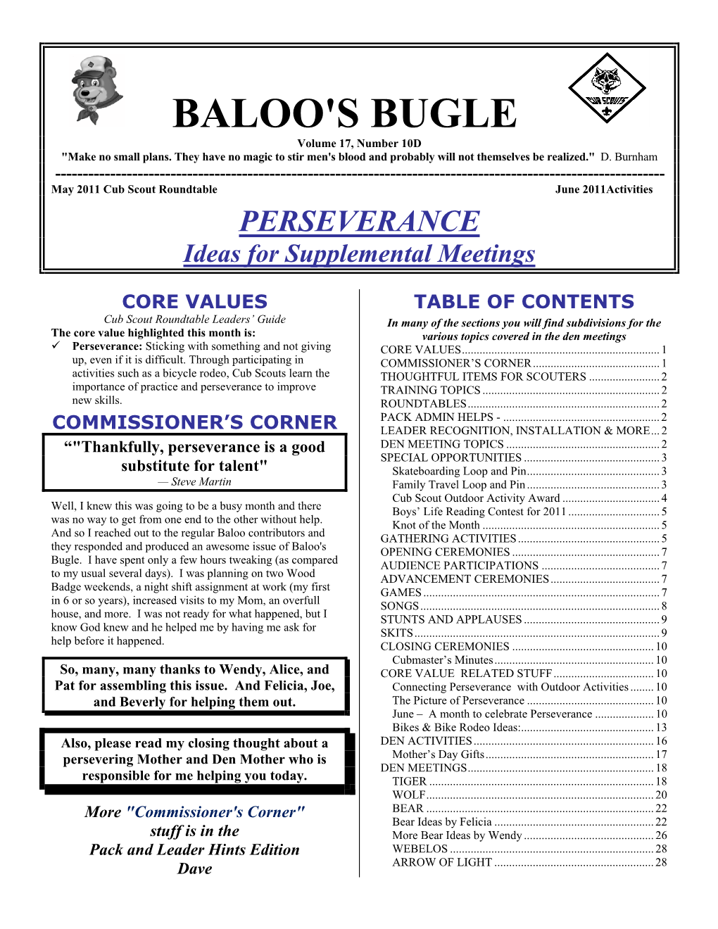 BALOO's BUGLE Volume 17, Number 10D 