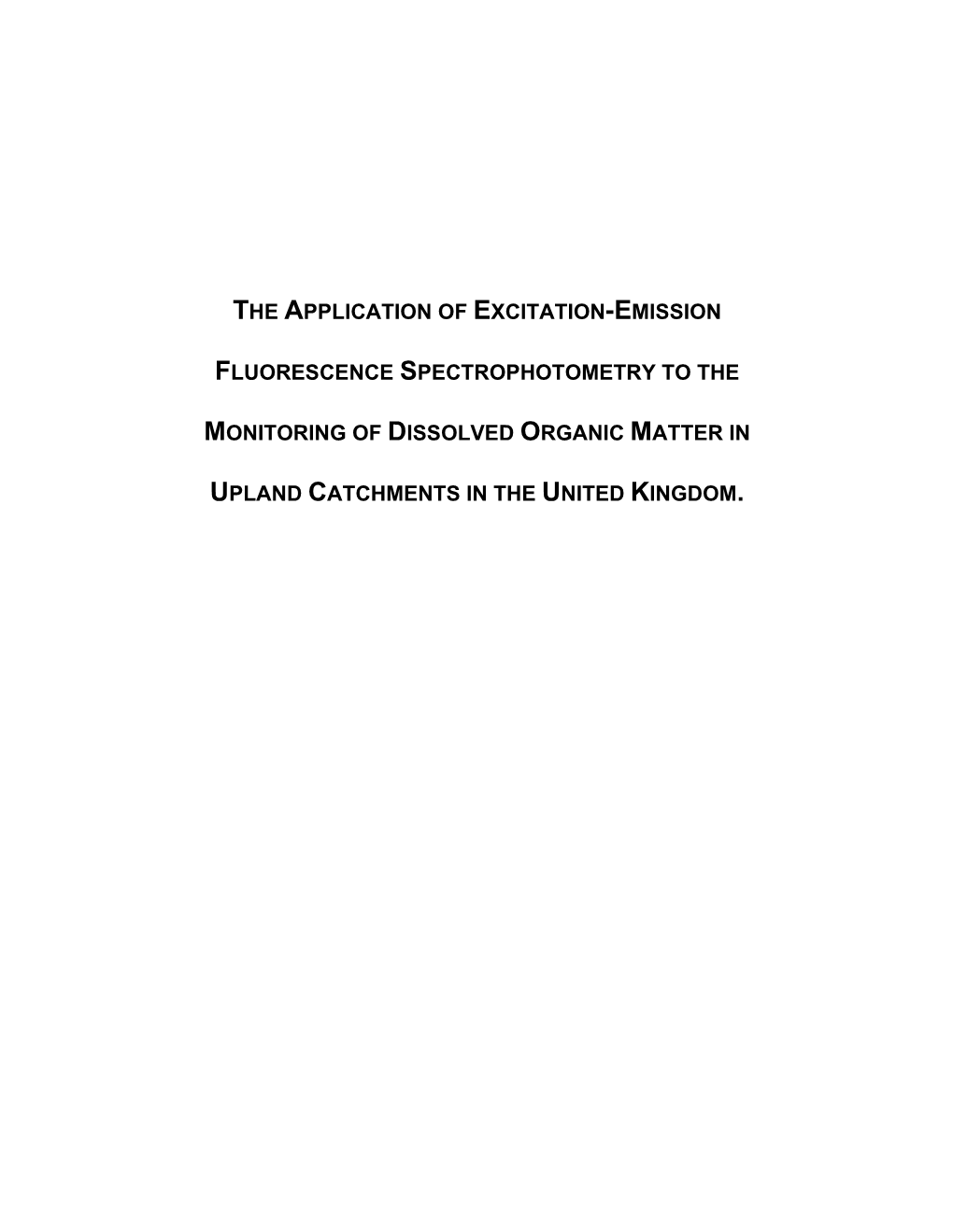 The Application of Excitation-Emission