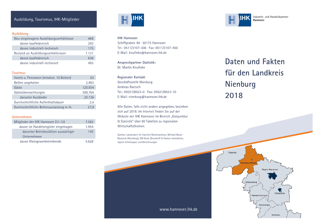 Daten Und Fakten Für Den Landkreis Nienburg 2018