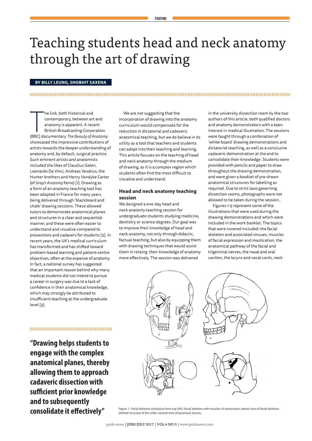 Teaching Students Head and Neck Anatomy Through the Art of Drawing