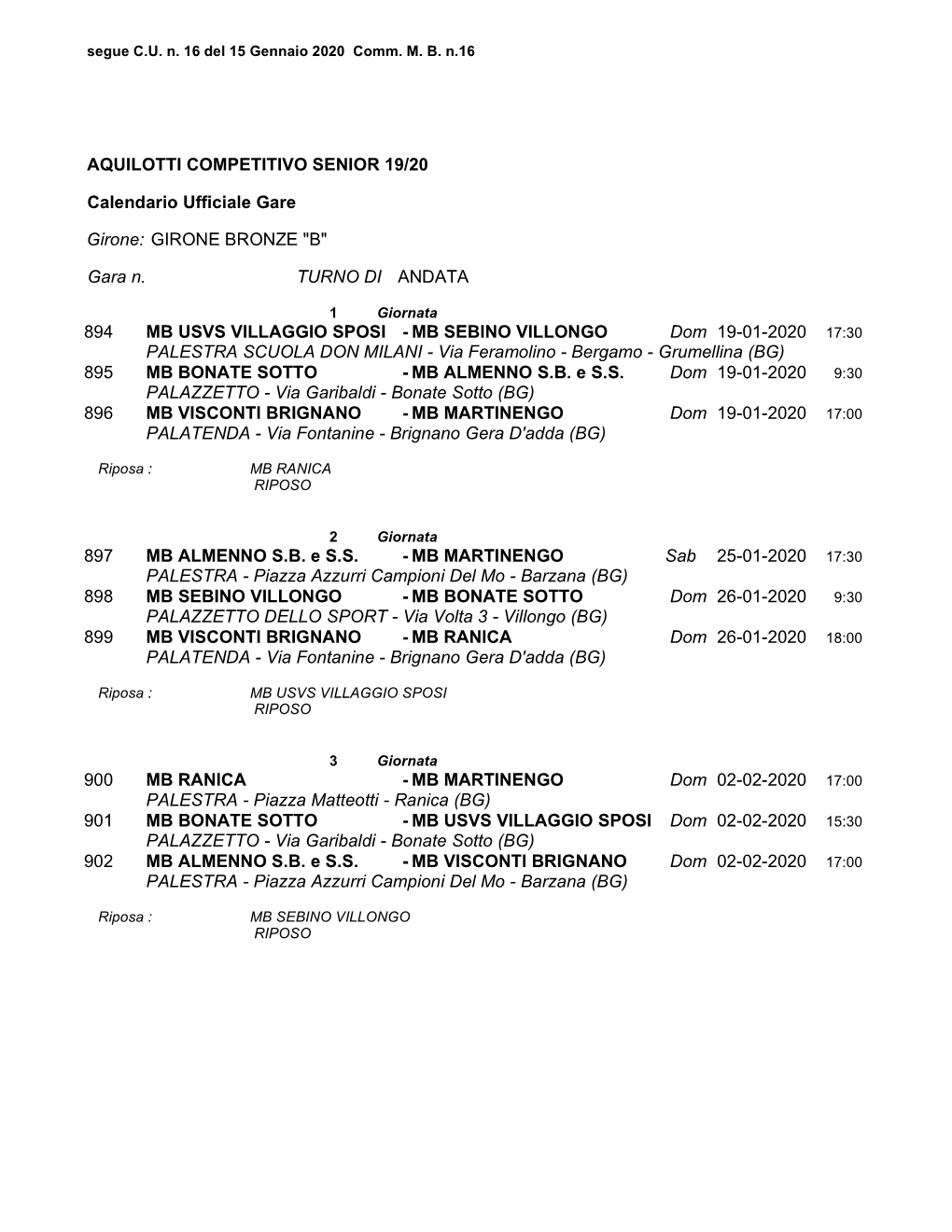 Aquilotti Competitivo Senior 19/20