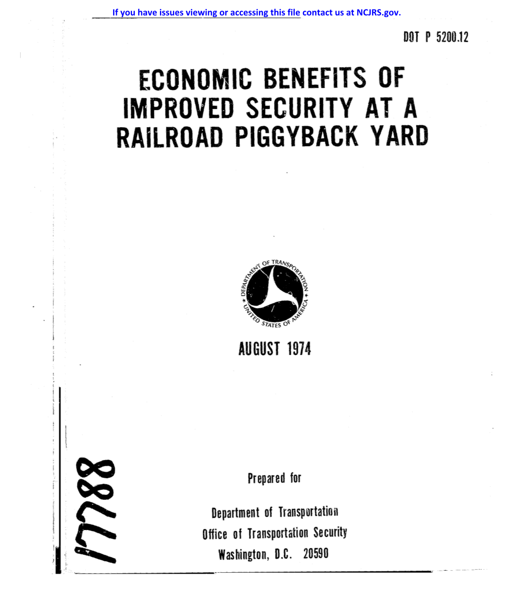 Economic Benefits of Improved Security at a Railroad Piggyback Yard