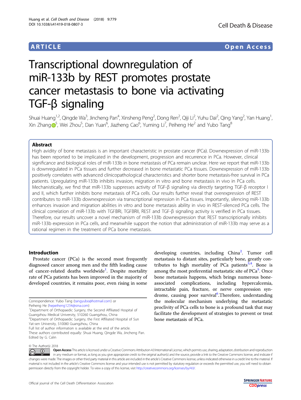 Transcriptional Downregulation of Mir-133B by REST Promotes Prostate