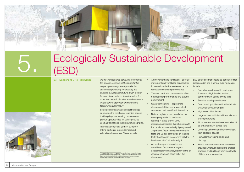 Victorian School Design | 5 Ecologically Sustainable Development (ESD)