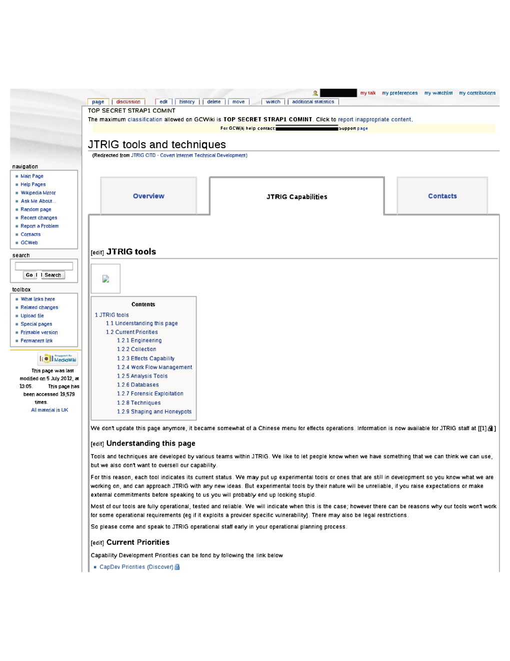 JTRIG Tools and Techniques (Redirected from JTRIG CITD - Covert Internet Technical Development) Navigation