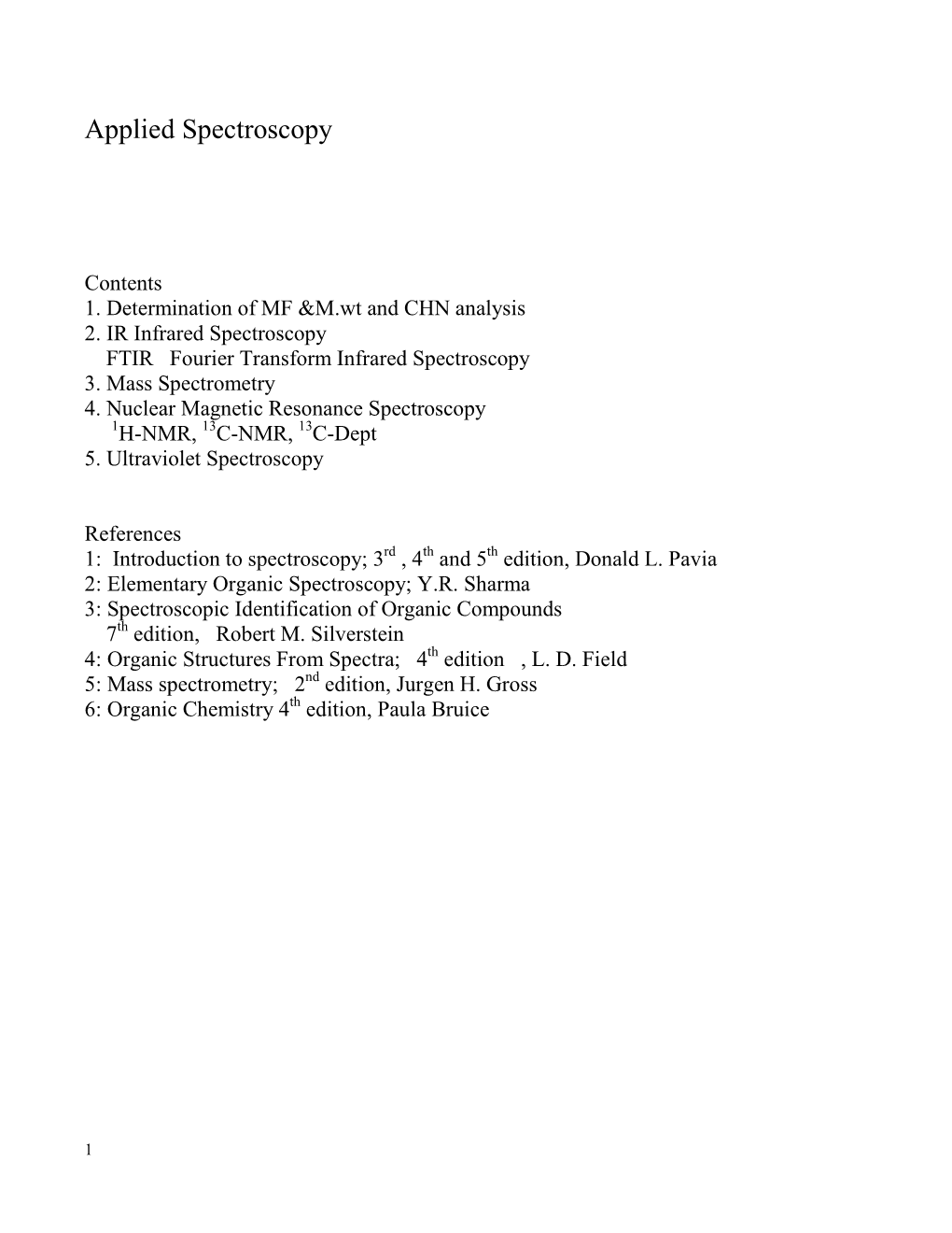 Applied Spectroscopy