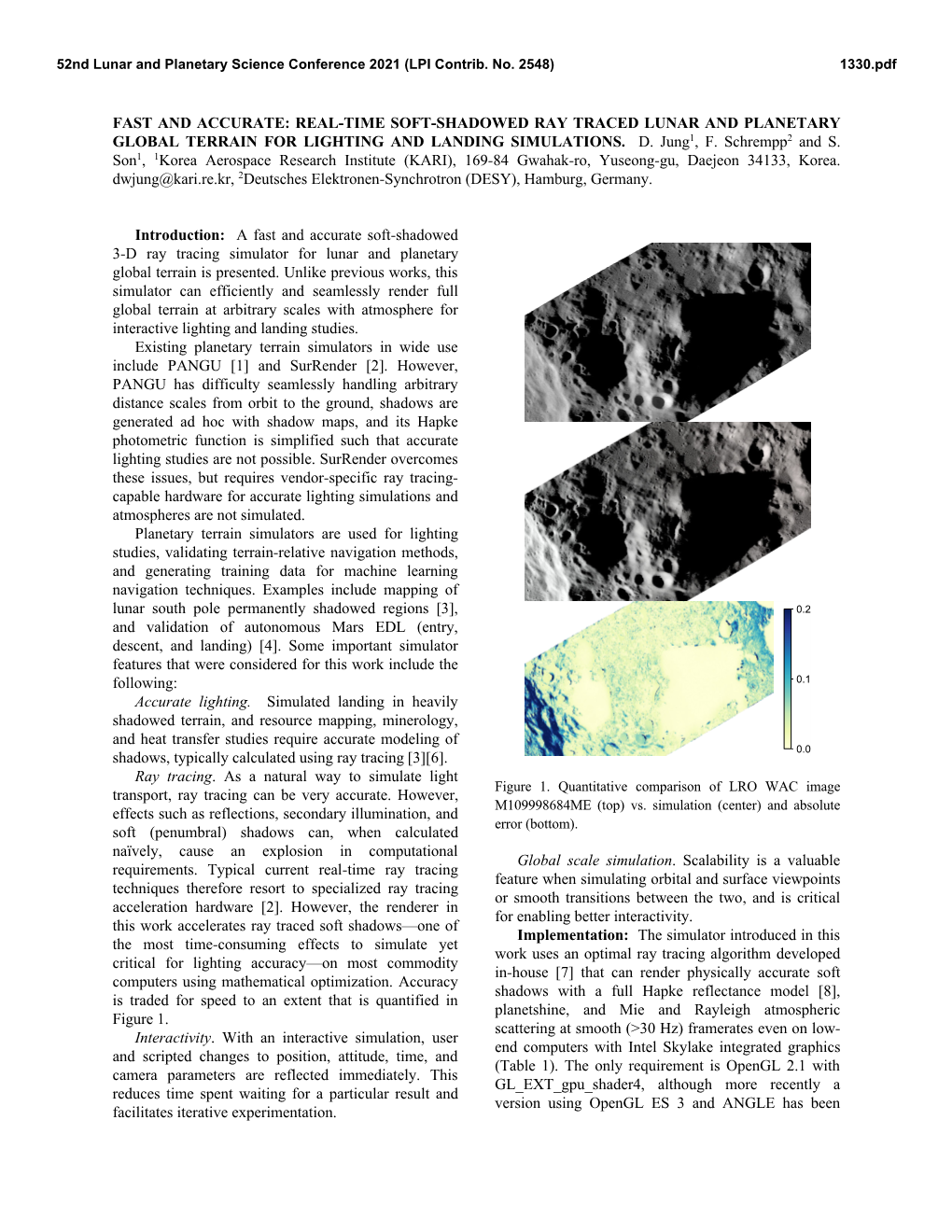 Real-Time Soft-Shadowed Ray Traced Lunar and Planetary Global Terrain for Lighting and Landing Simulations