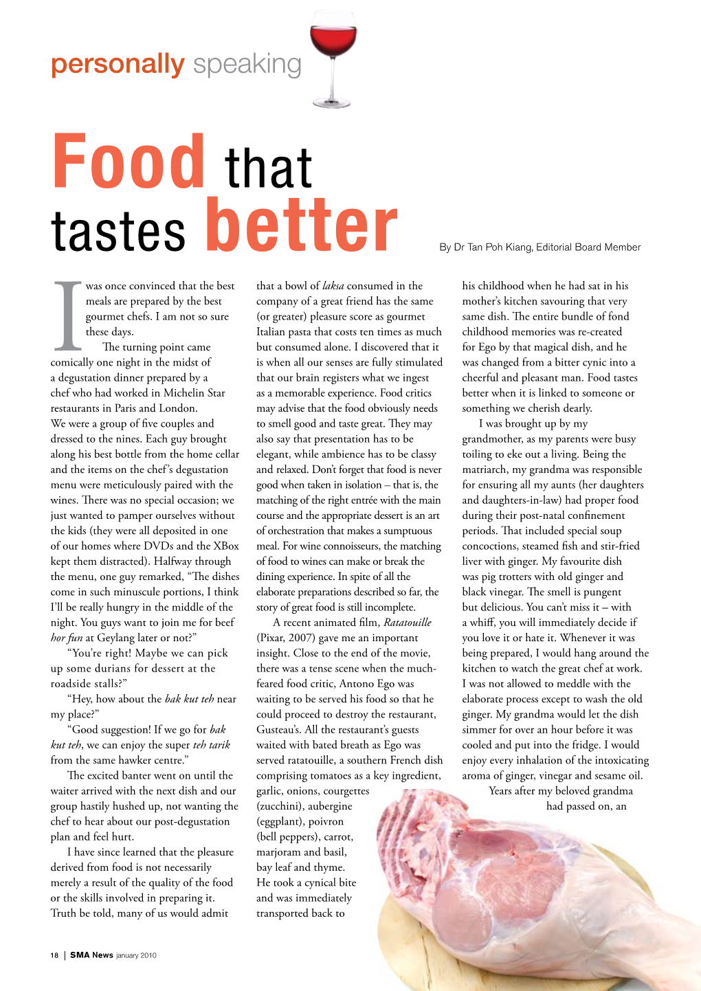 Food That Tastes Better by Dr Tan Poh Kiang, Editorial Board Member