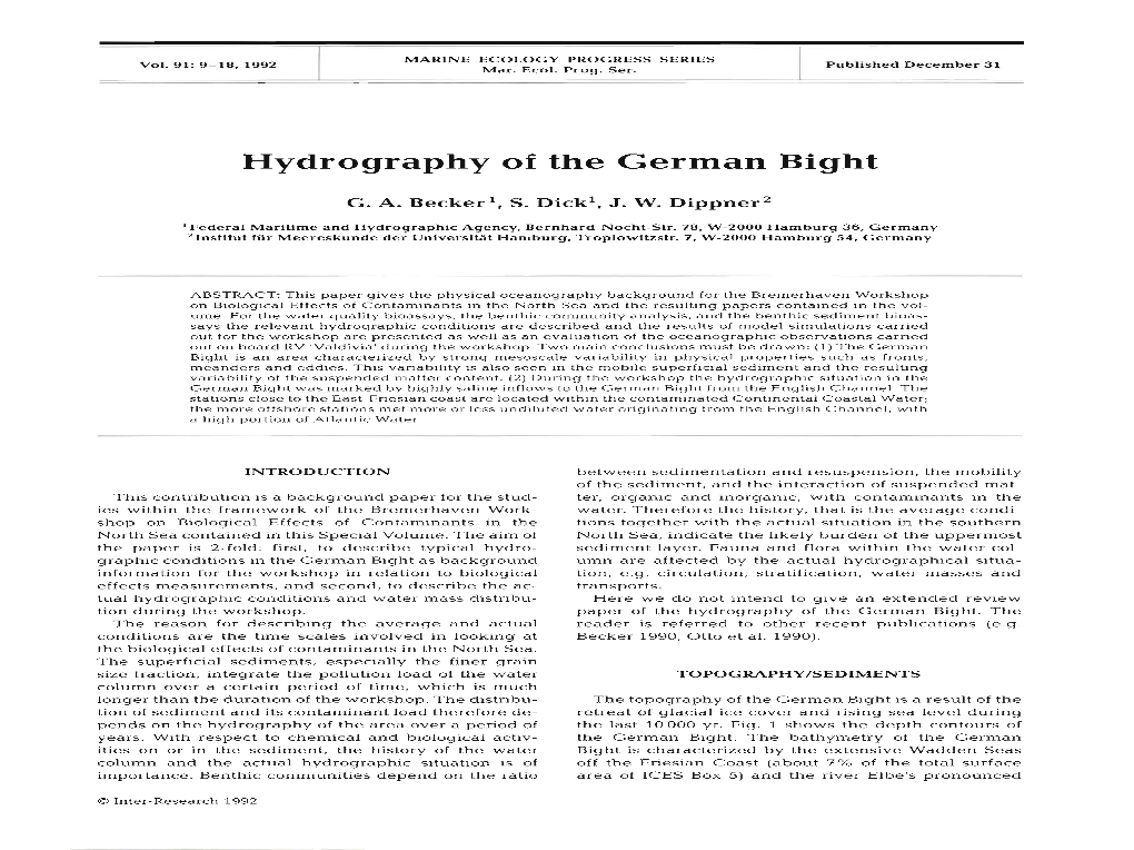 Hydrography of the German Bight