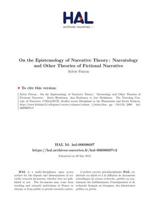 Narratology and Other Theories of Fictional Narrative Sylvie Patron