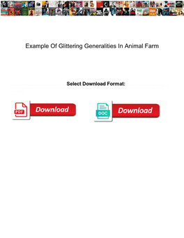 Example of Glittering Generalities in Animal Farm