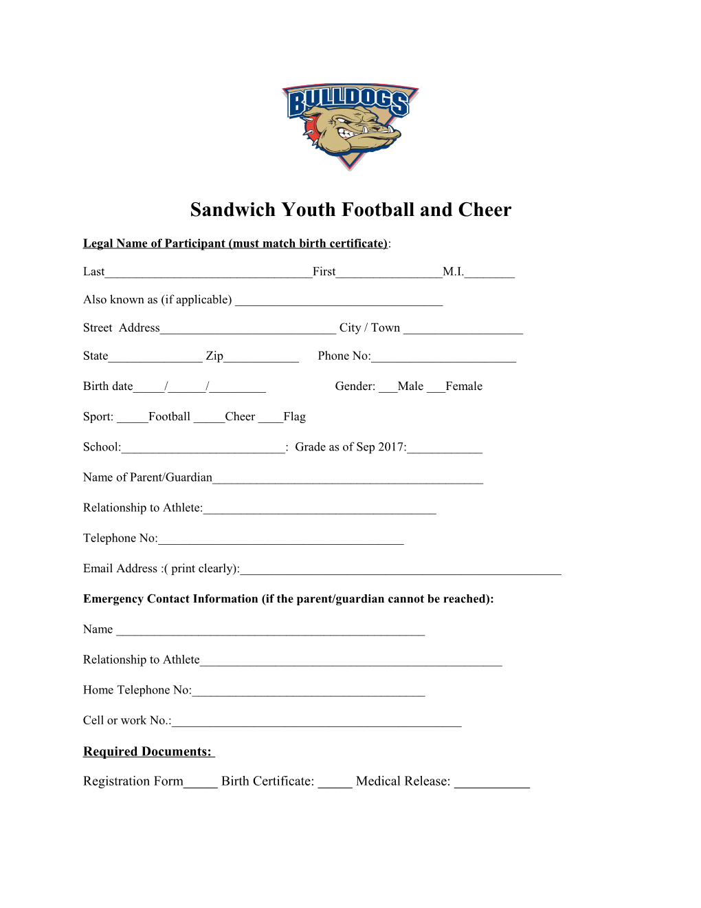 Sandwich Youth Football and Cheer