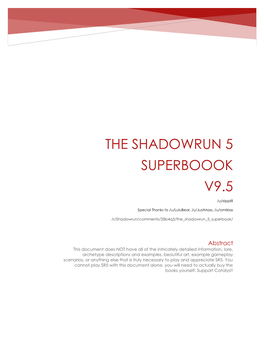 The Shadowrun 5 Superboook V9.5
