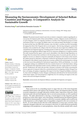 Measuring the Socioeconomic Development of Selected Balkan Countries and Hungary: a Comparative Analysis for Sustainable Growth