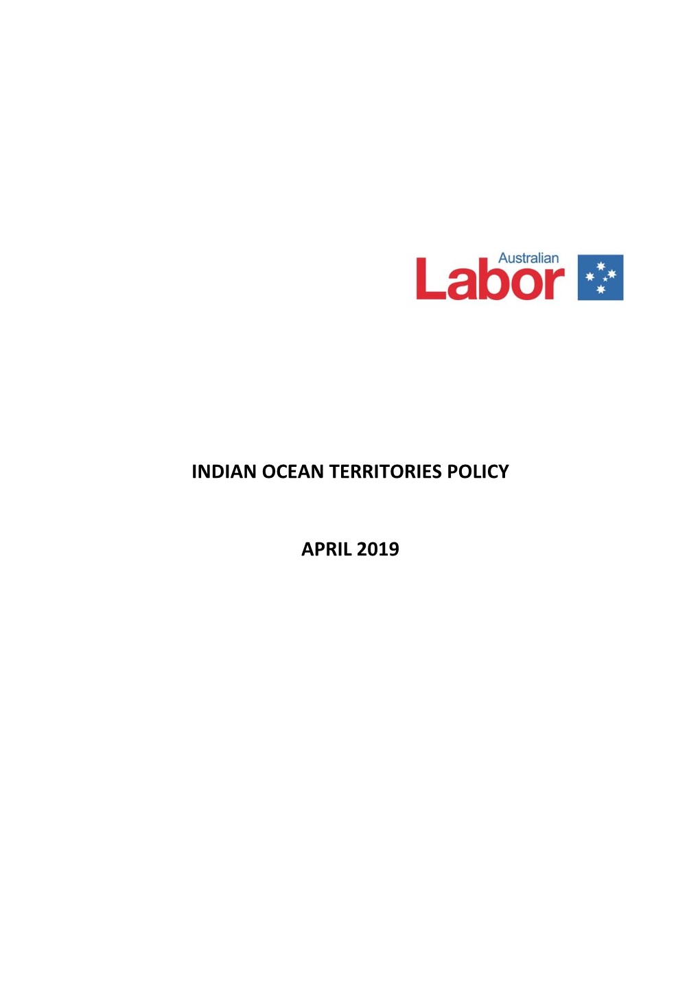 Indian Ocean Territories Policy April 2019