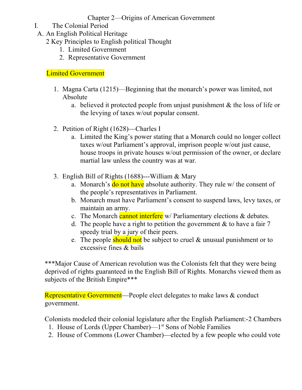 Chapter 2 Origins of American Government