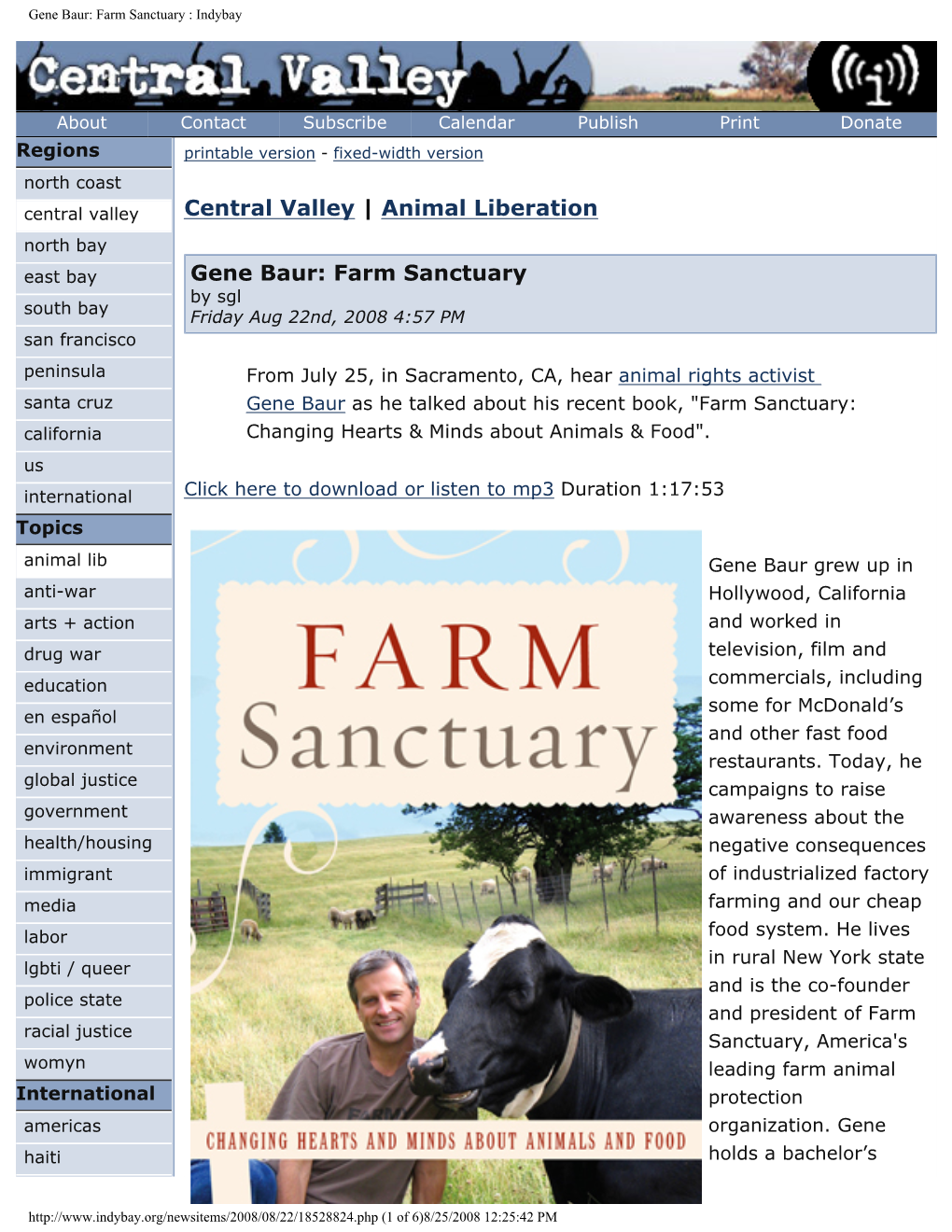 Farm Sanctuary : Indybay