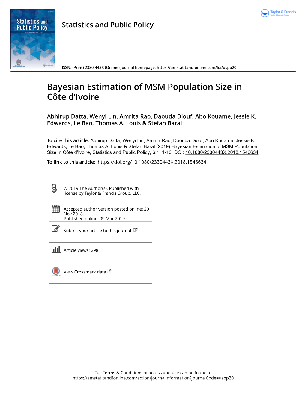 Bayesian Estimation of MSM Population Size in Côte D'ivoire