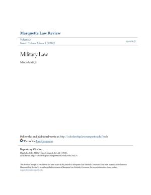 Military Law Max Schoetz Jr