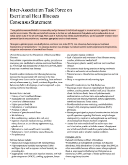 Inter-Association Task Force on Exertional Heat Illnesses Consensus Statement