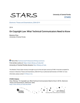 On Copyright Law: What Technical Communicators Need to Know