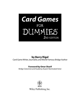 Card Games for Dummies‰