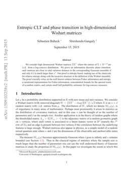 Entropic CLT and Phase Transition in High-Dimensional Wishart Matrices