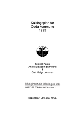 Kalkingsplan for Odda Kommune 1995