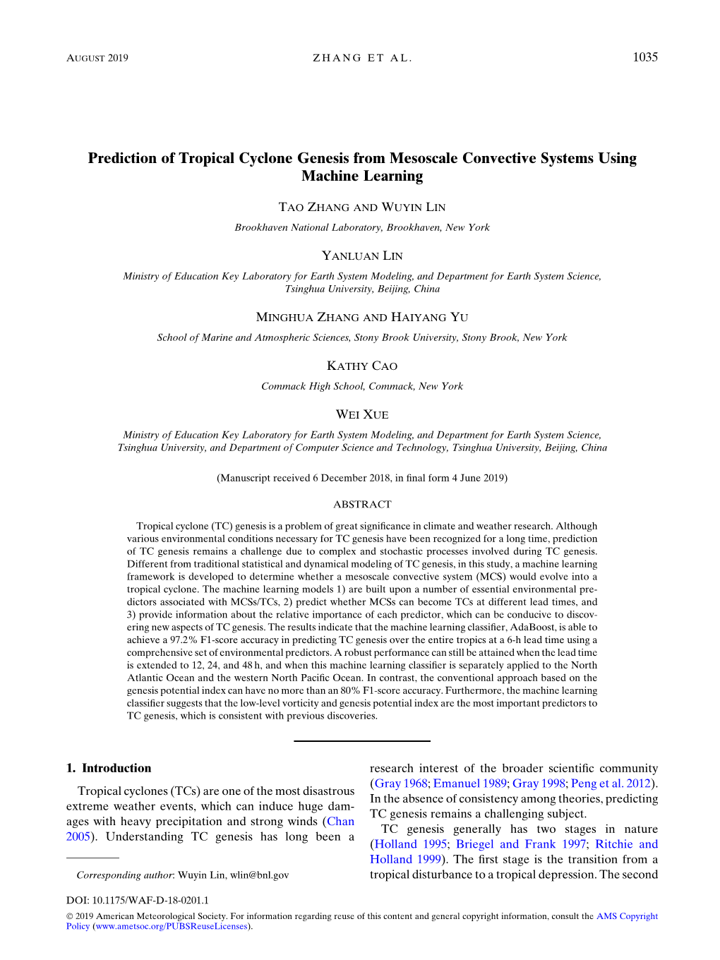 Prediction of Tropical Cyclone Genesis from Mesoscale Convective Systems Using Machine Learning