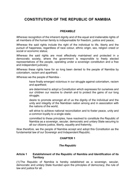 Constitution of the Republic of Namibia