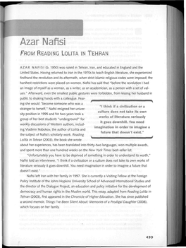 Excerpt from Reading Lolita in Tehran by Azar Nafisi