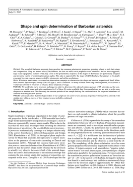 Shape and Spin Determination of Barbarian Asteroids M