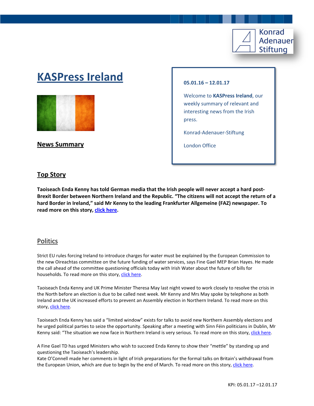 Kaspress Ireland 05.01.16 – 12.01.17