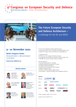 The Future European Security and Defence Architecture – a Challenge for the EU and NATO