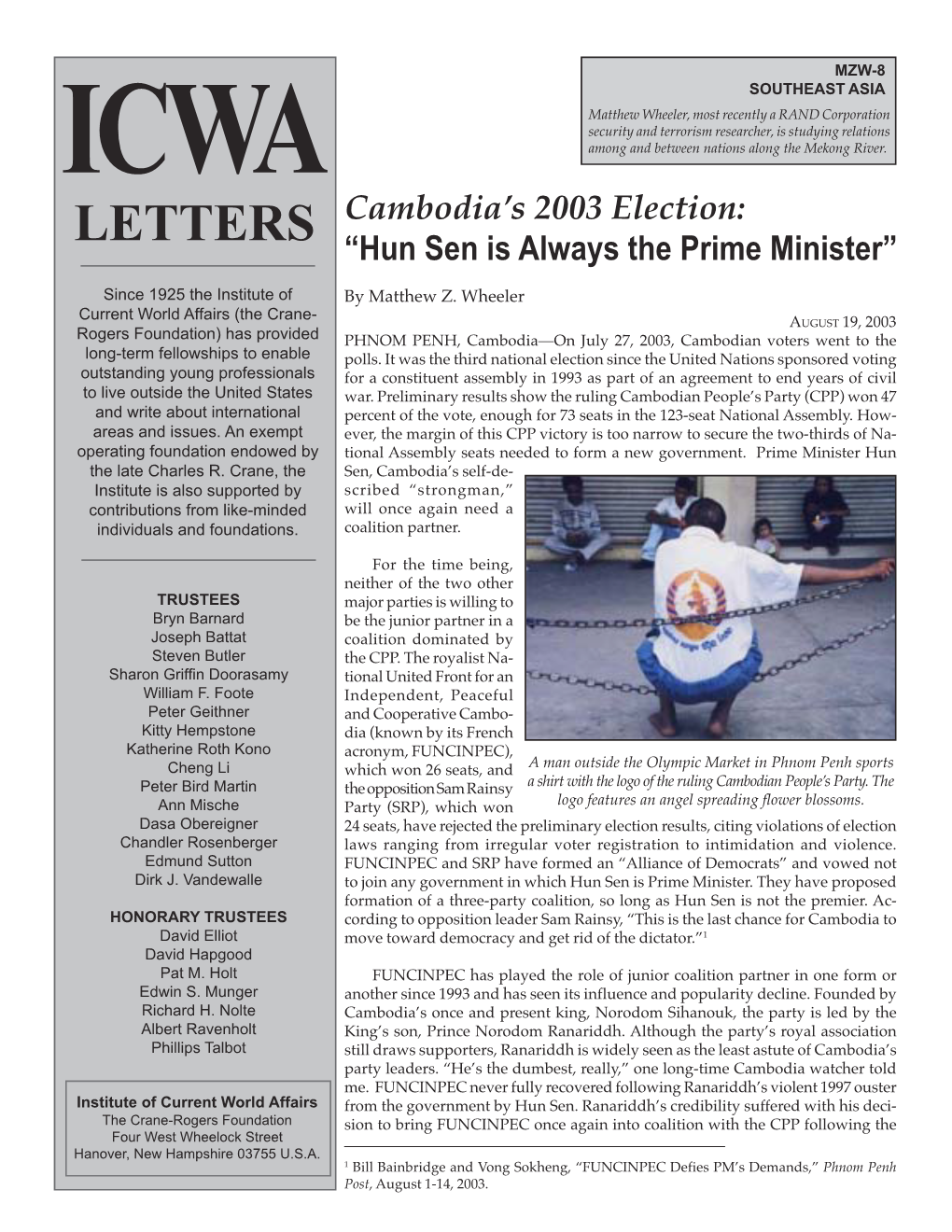 Cambodia's 2003 Election